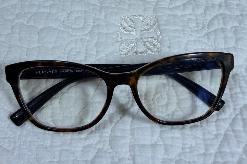 Versace Brown Tortoise Shell Eyeglass Frames Designer Optical Glasses Italy Lux